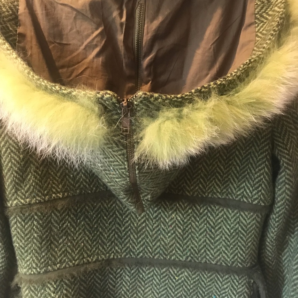 Nelli Green Herringbone Wool Jacket - image 8